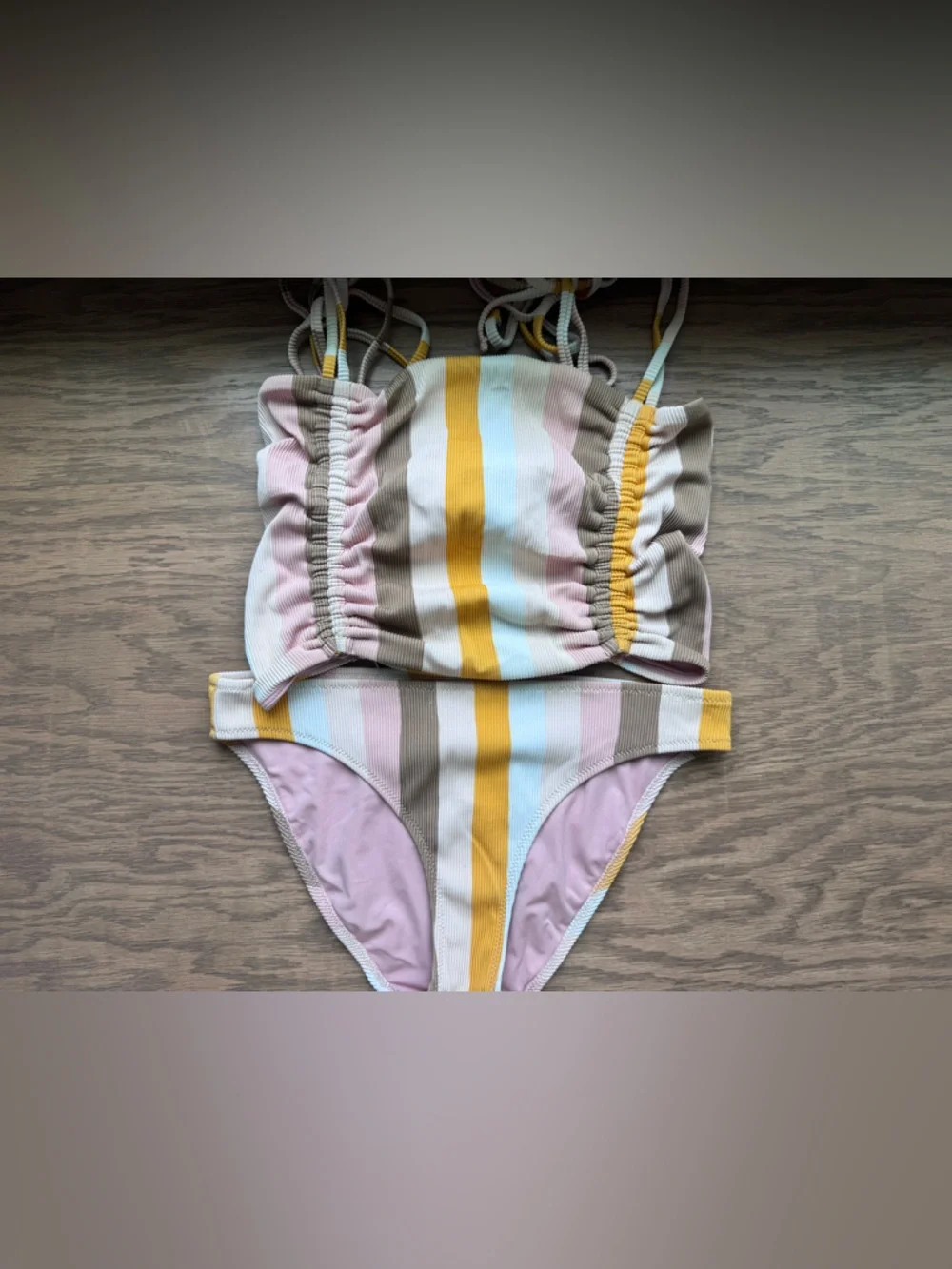 Aerie Ribbed Longline Bandeau Bikini Top + Bottoms